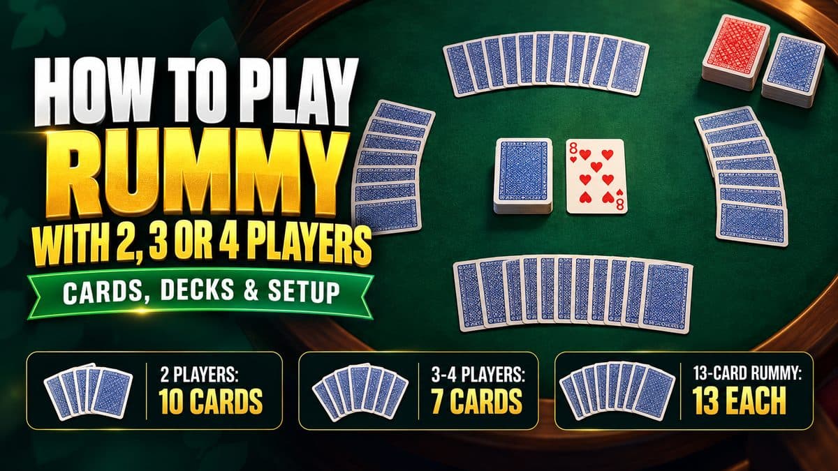 How to Play Rummy with 2, 3 or 4 Players: Cards, Decks and Setup