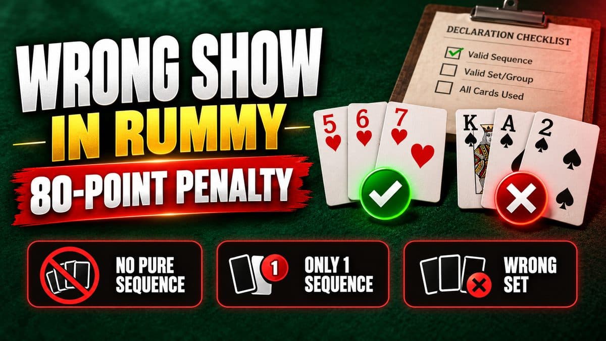 Wrong Show in Rummy: Declaration Rules and Penalty Points